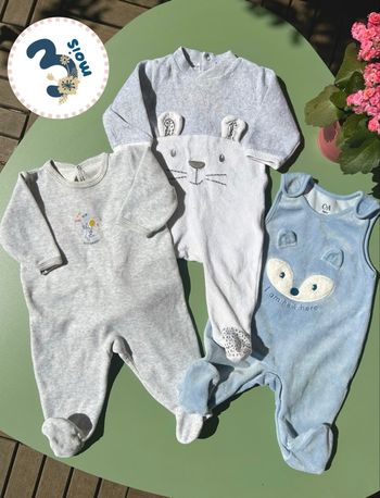 Lot de 3 pyjamas - taille 3 mois