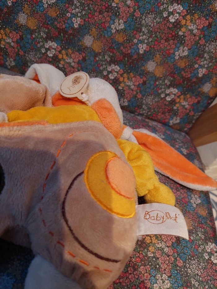 #06 Baby Nat' - doudou lapin beige et orange - photo numéro 4
