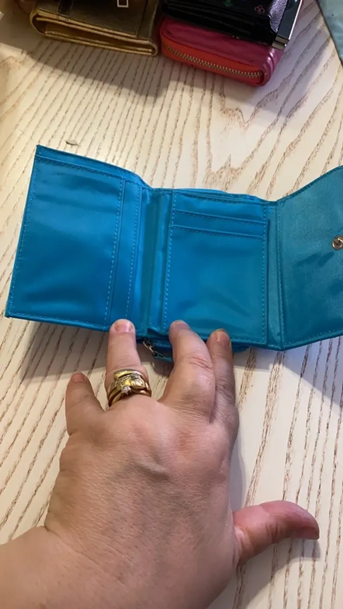 jolie porte-monnaie turquoise - photo numéro 3