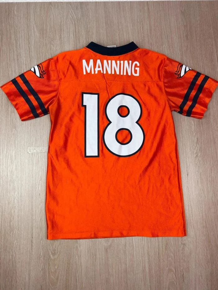 Maillot NFL Denver Broncos Peyton Manning #18 Orange Vintage Y2K - Taille Enfant L (10-12) - photo numéro 2