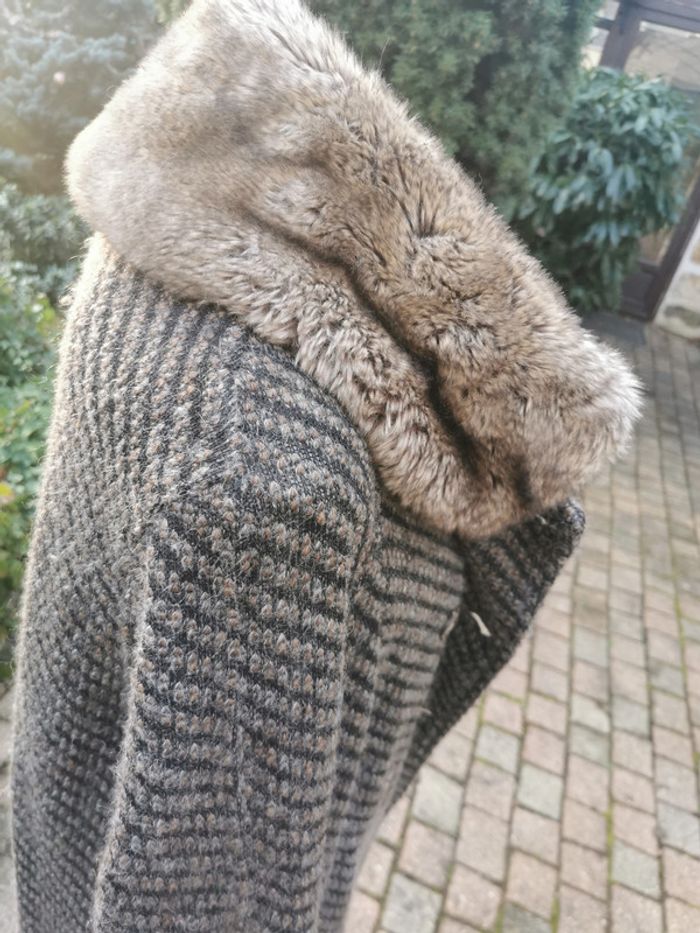 Manteau Zara knitwear col fausse fourrure - photo numéro 11