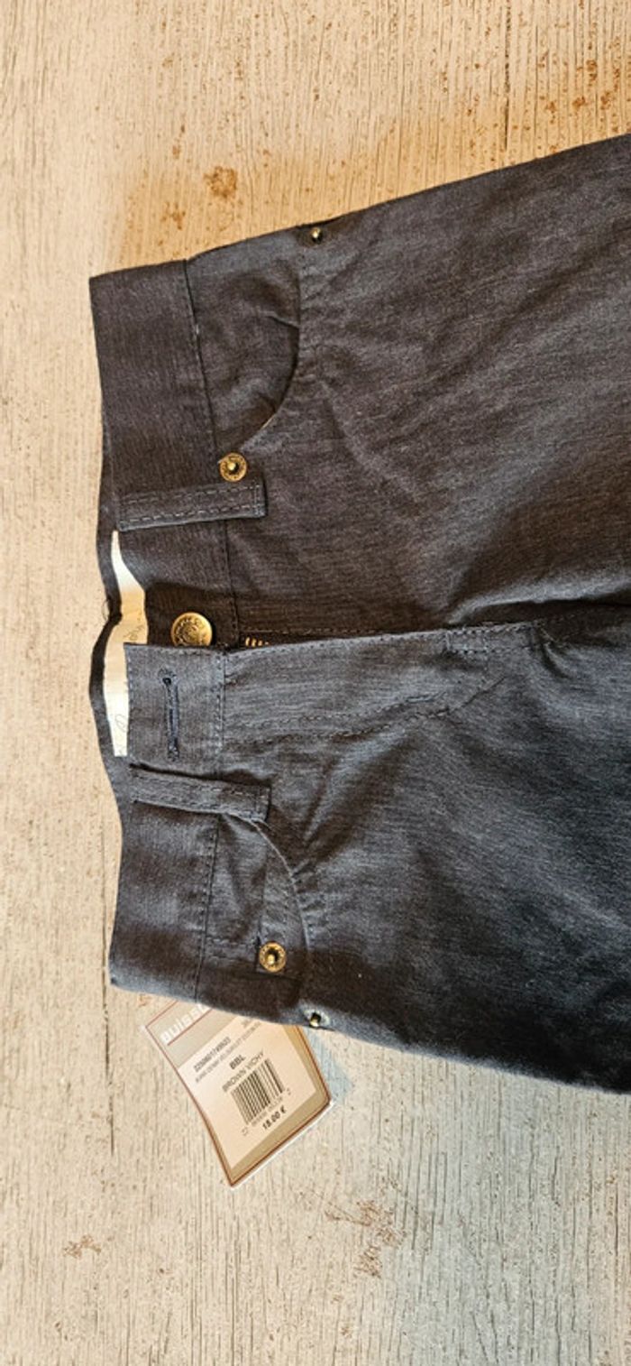 Pantalon classique droit gris très fonce, ajustable à la taille, Buissonnière, 4 ans, neuf - photo numéro 6