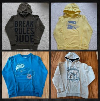Lot de 4 sweats garçon taille 12 ans Kiabi et Gémo