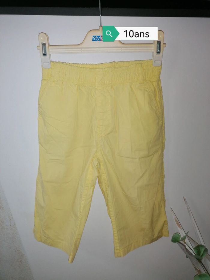 Bermudas jaune été 10ans