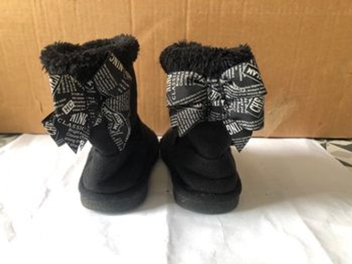 Bottines noires T25 avec noeud noir et blanc - photo numéro 5