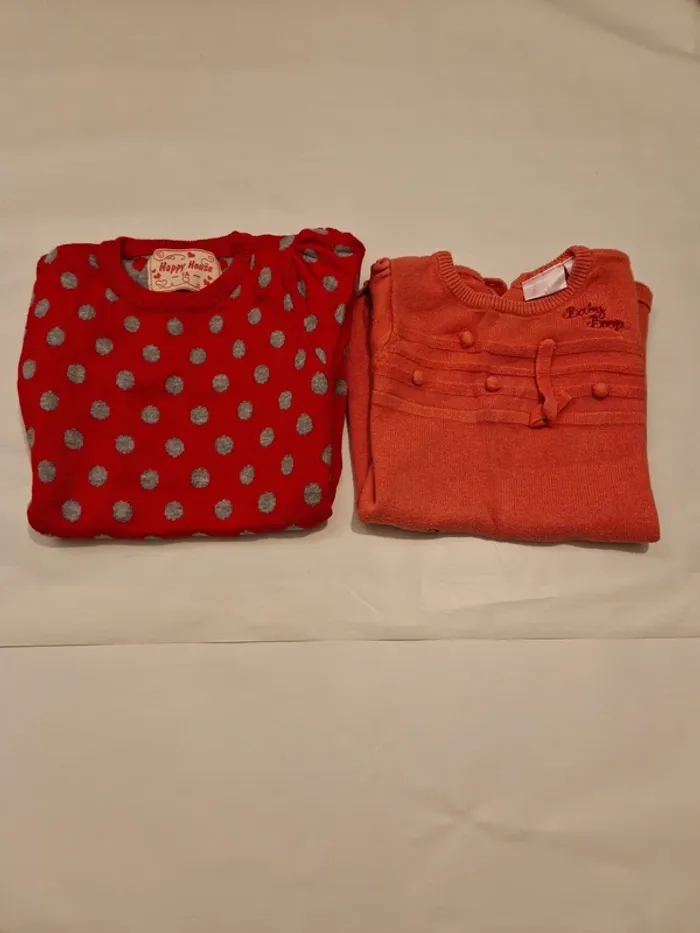 2 robes chaudes manches courtes 12 mois