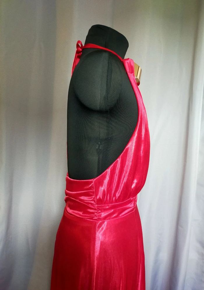 Robe longue rouge satinée – Nazz Couture – Taille 10 (38) - photo numéro 5