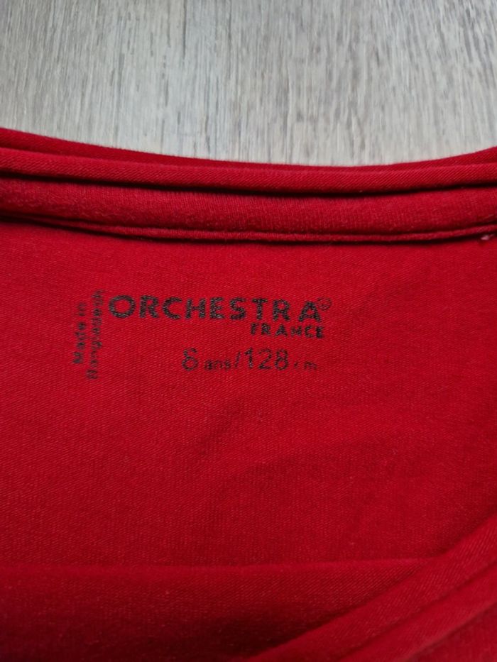 Tee-shirt bordeaux Orchestra 8 ans manches longues - photo numéro 3