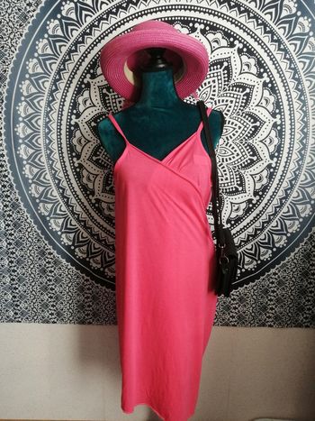 Robe de plage rose fluide Tissaia – Style paréo, taille unique, été / vacances