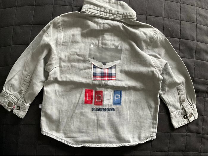 Chemise grise Obaibi 1 an « loup gourmand » - photo numéro 3