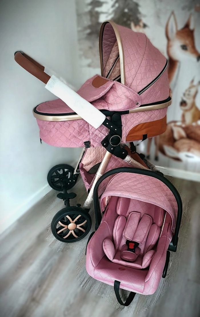 Poussette Trio Évolutive Rose -Complète et Polyvalente 🌸 - photo numéro 2
