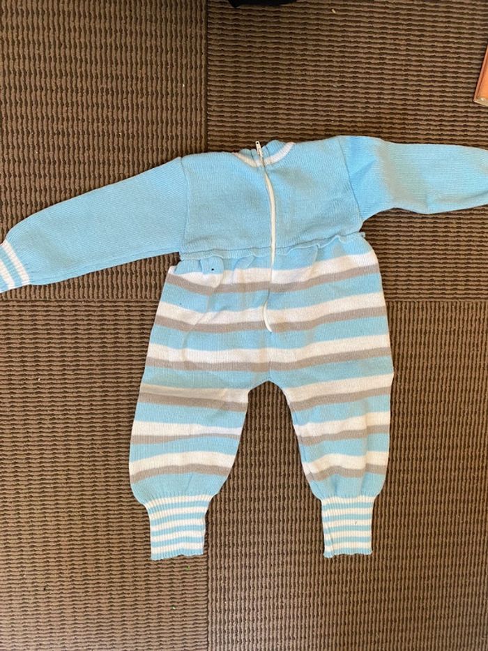 Combinaison bleu gris blanc 12 mois - photo numéro 2