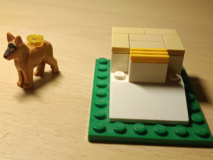 🥾🐕🦺🏘️ Trio Lego randonneur ; son chien la niche + petit banc - photo numéro 4