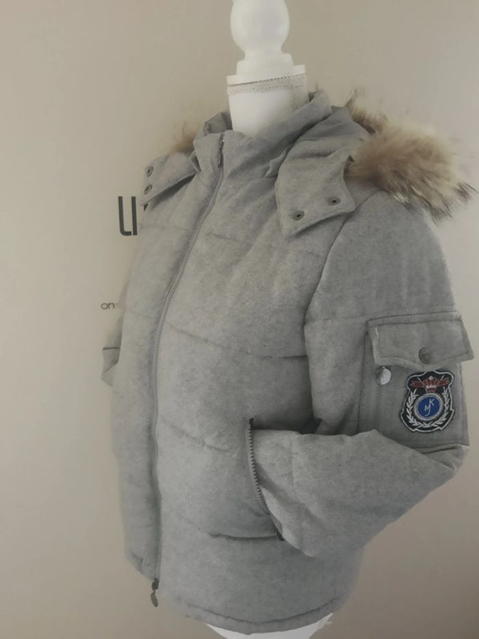 Magnifique blouson hiver bien chaud laine gris Karl Marc John comme neuf - photo numéro 4