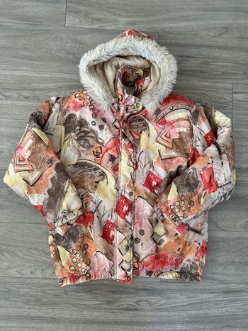 Parka oversize multicolore psychédélique Skila Vintage T38 M