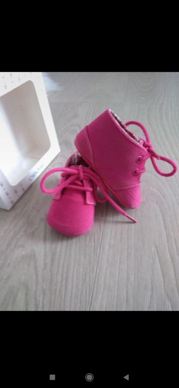 Chaussures roses à lacets bébé Obaïbi 1/6mois