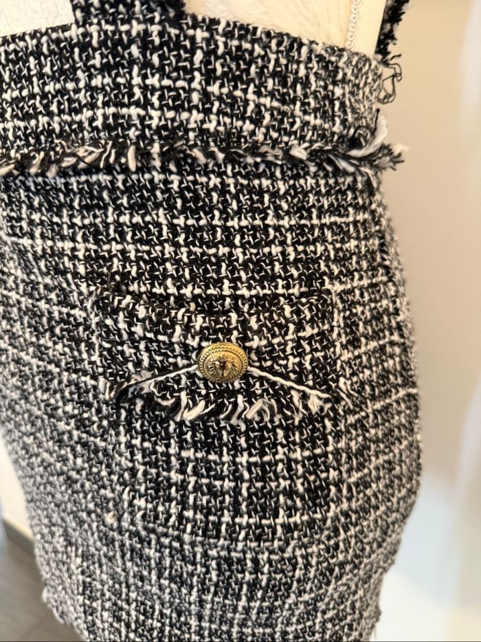 Robe salopette à carreaux en tweed XS - photo numéro 3