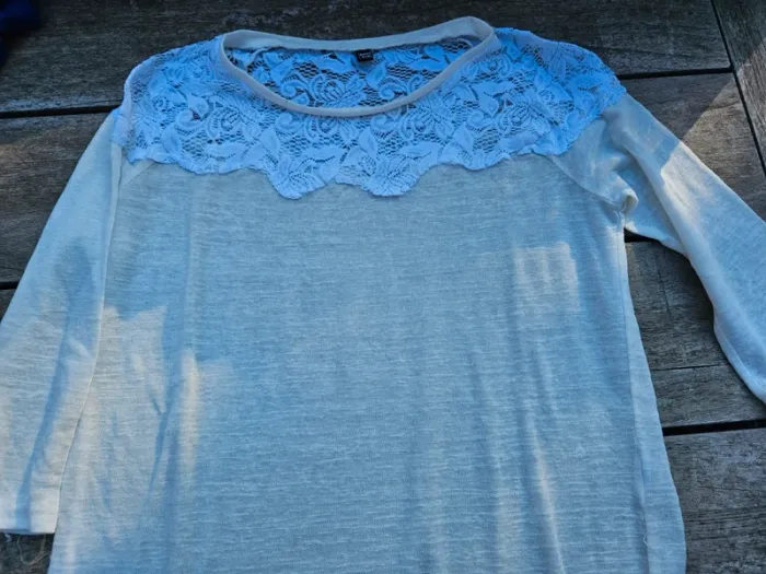 Pull crème dentelle L