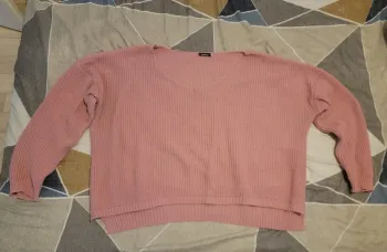 Pull oversize vieux rose