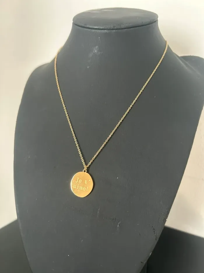 Collier pampille je t’aime acier inoxydable
