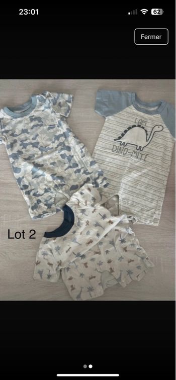 Lot combishort 9 mois