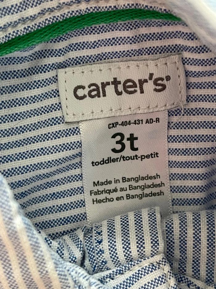 Chemise blanche et bleue à rayures 3 ans - photo numéro 4