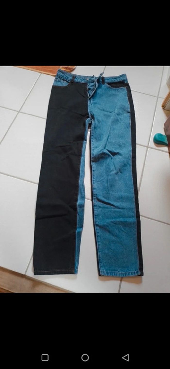Jeans femme noir et bleu Shein - photo numéro 8