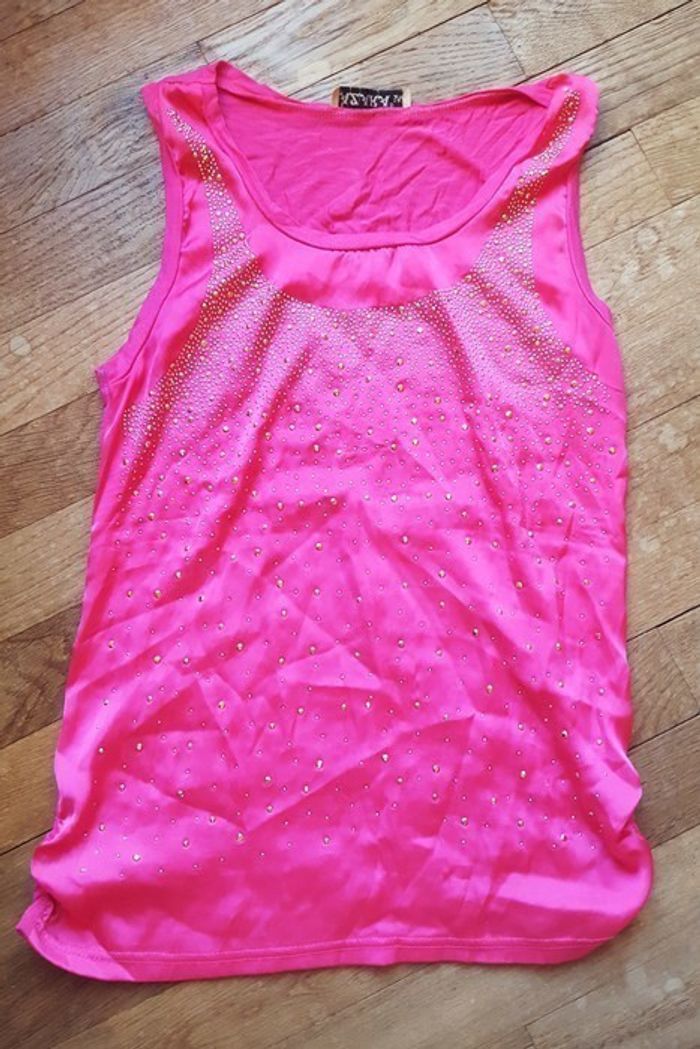 Top Rose Strass Taille S-M - photo numéro 4