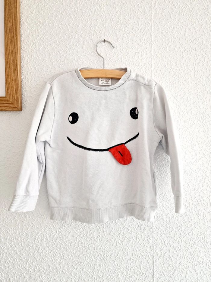 Zara - Sweat / pull manches longues - Langue - Blanc (2 ans) - photo numéro 2