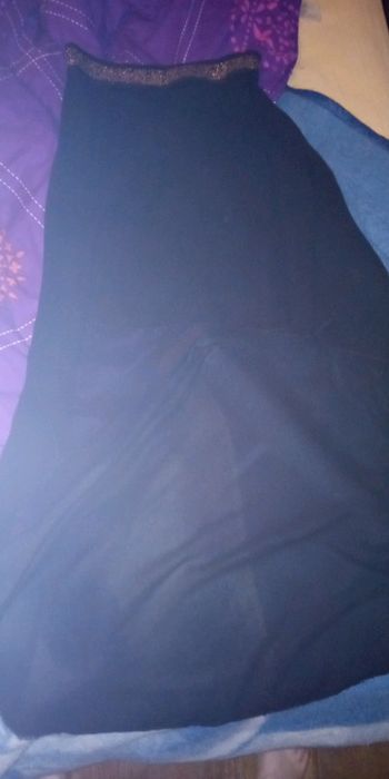 Jupe noire mi longue taille 38