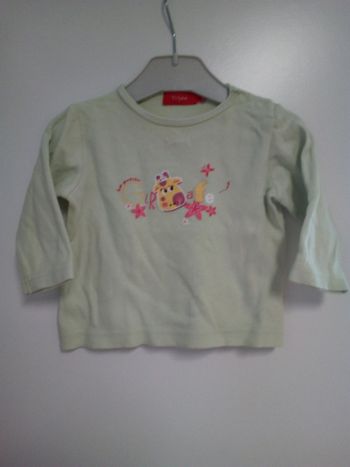 T-Shirt Manches Longues Motif Girafe Tissaia 12 Mois