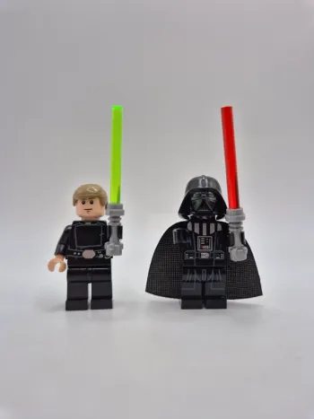 Figurines type lego Jedi Luke Skywalker et Sith Dark Vador star wars