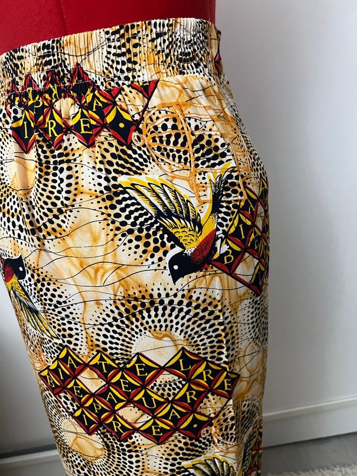 Jupe midi portefeuille imprimée jaune rouge et noire Camaïeu - photo numéro 5