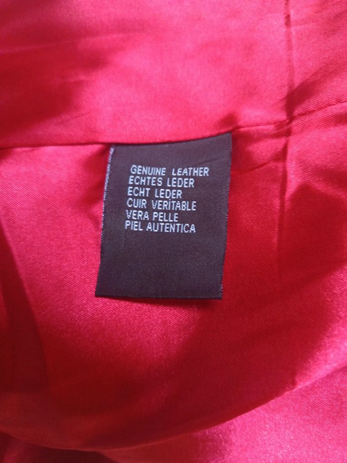 veste perfecto en cuir Cuir femme rouge Bordeau marque finzi Neuf - photo numéro 18