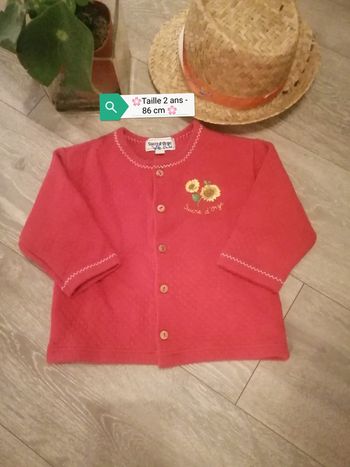 , 🌸Veste légèrement matelassée rouge Taille 2 ans "Sucre D'orge"