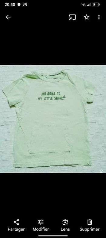 Kiabi t shirt haut vert pâle 18 mois