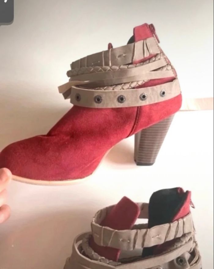 Bottines pour femme en très bon état taille 38 couleurs bordeaux - photo numéro 4