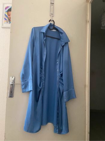 Chemise robe en satin