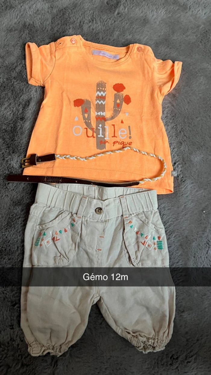 Gémo 12m t shirt pantacourt ceinture
