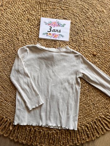 Teeshirt côtelé manches longues en coton 3 ans