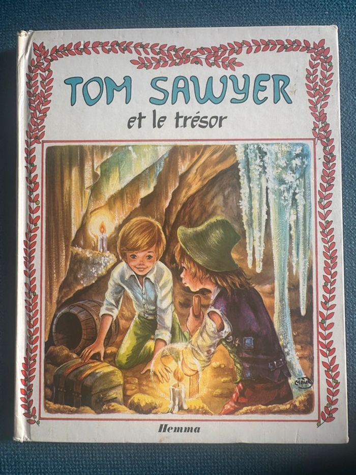 Livre ancien Tom Sawyer et le trésor éditions Hemma album vintage carton satisfaisant