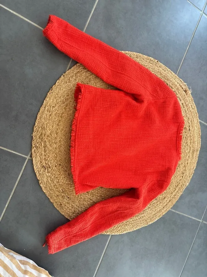 Veste blazer rouge orange - photo numéro 5