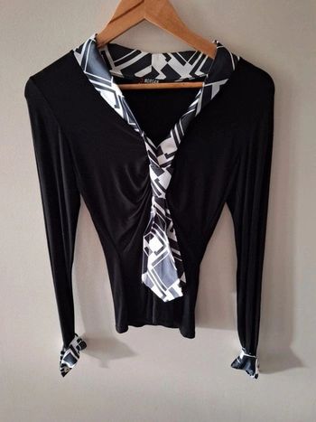 Tee shirt noir cravate Morgan Taille S