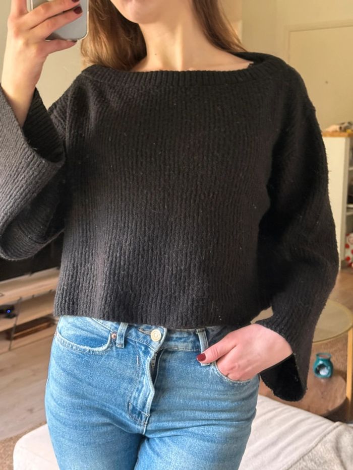 Pull maille noir - photo numéro 2
