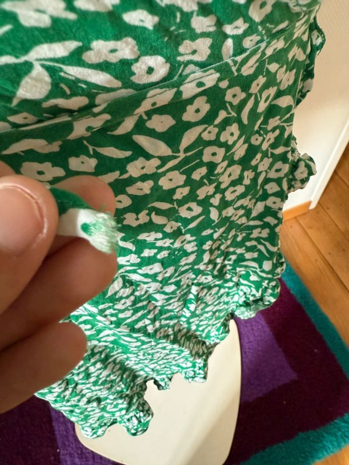 Robe verte en très bon état taille S flamant rose - photo numéro 8