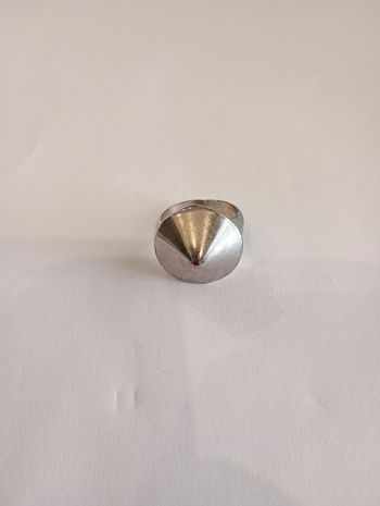 Bague argentée pointe 19mm