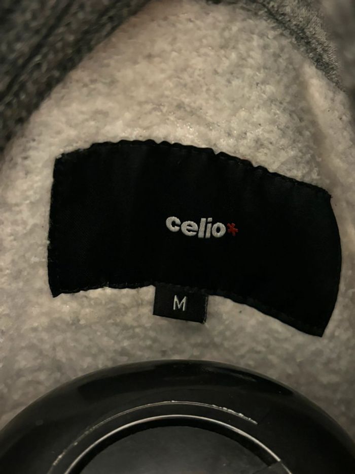 Sweat col roulé en maille côtelée gris chiné Celio - photo numéro 3