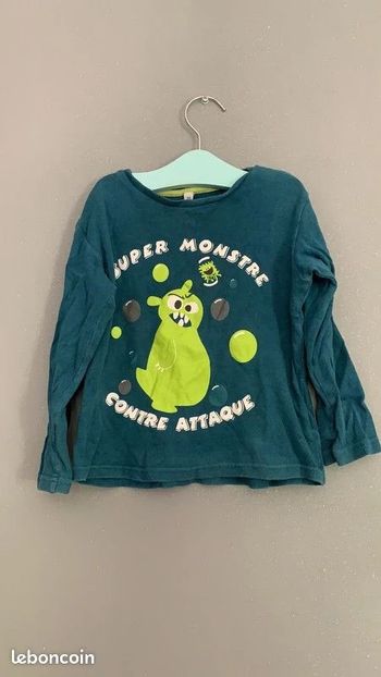Haut pull manches longues Super Monstre T4 ans