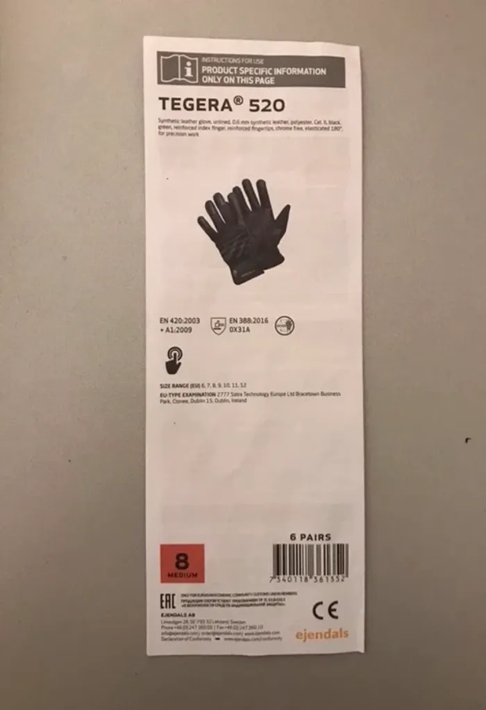 Gans professionnelles tactile verte et noir taille S médiums - photo numéro 4