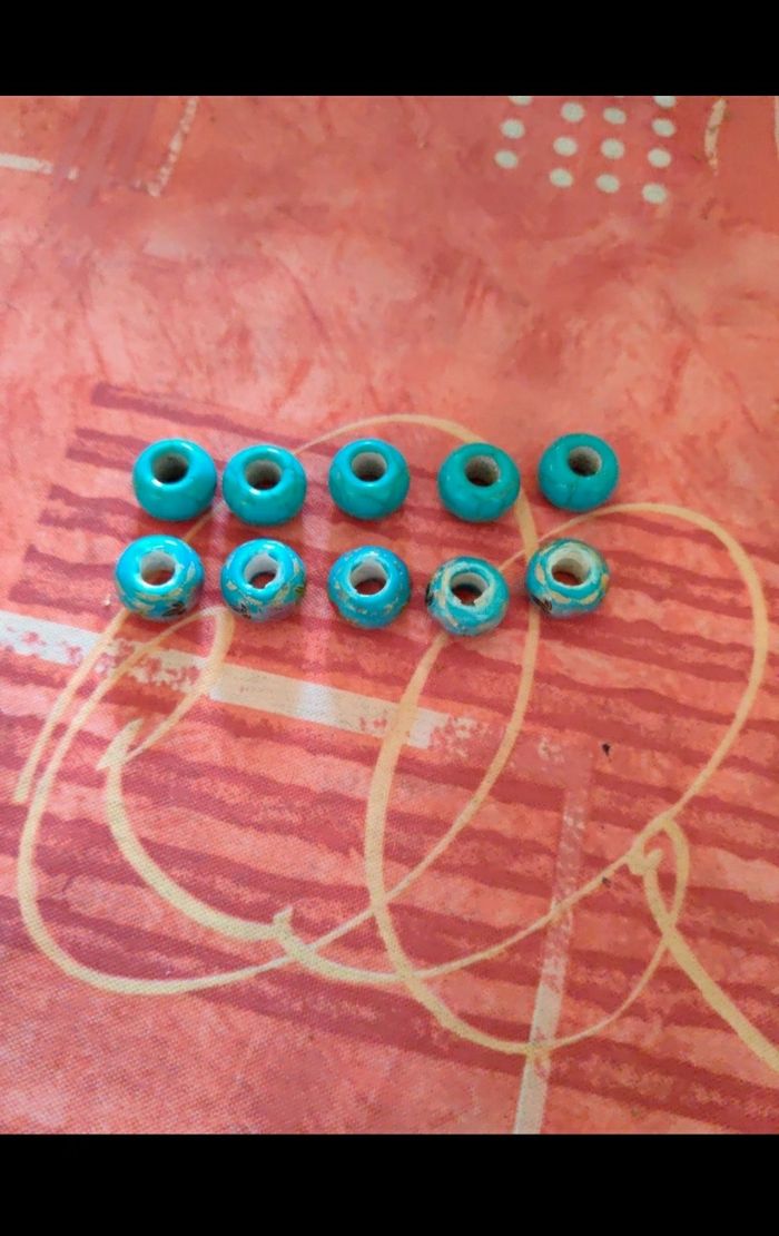 Lot de 10 perles bleu
